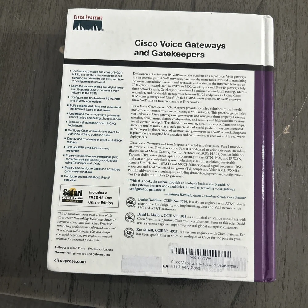 Cisco Voice Gateways And Gatekeepers IP Communications Hardcover Used VG